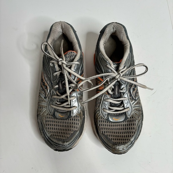 Saucony grey and orange running shoes 8 - Picture 2 of 5